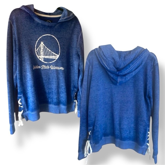 Vintage Rustic Golden State Warriors Fleece Lined Hoodie Drawstring Sides Medium - Picture 1 of 13